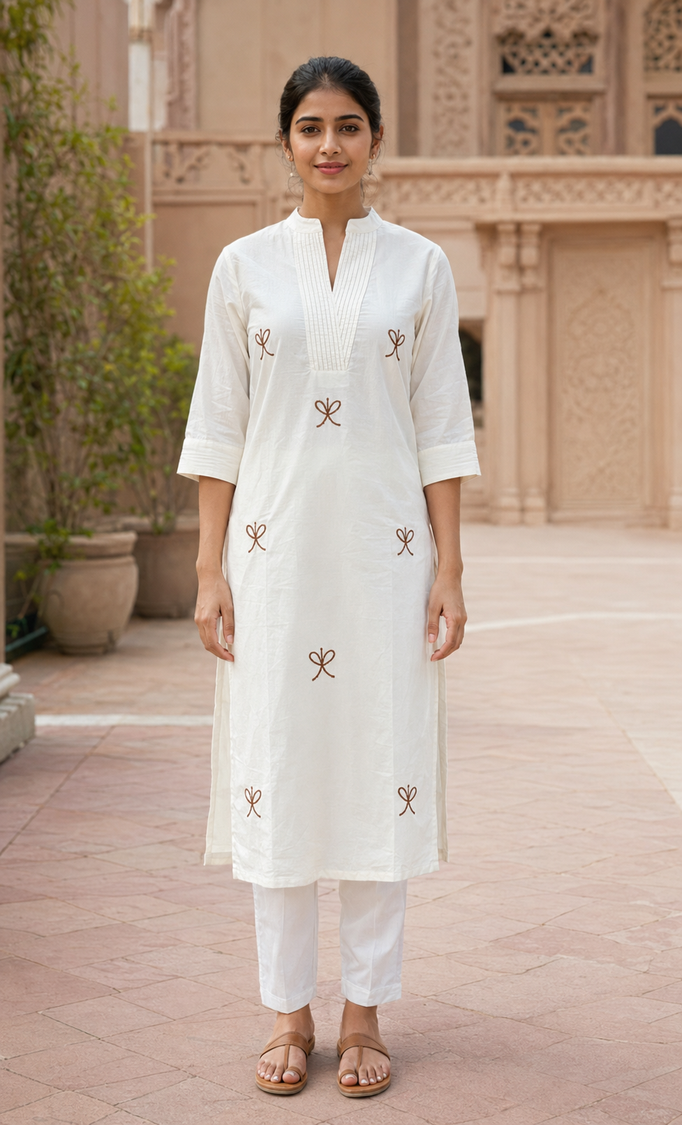 White Embroidered Co-ord Set | 01
