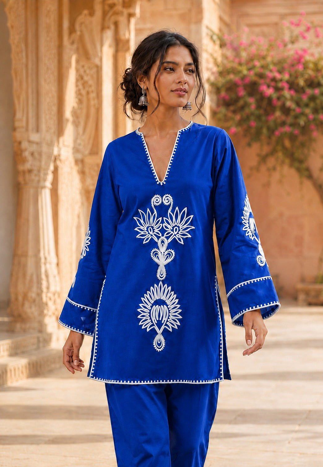 Royal Blue Embroidered Farsi Set
