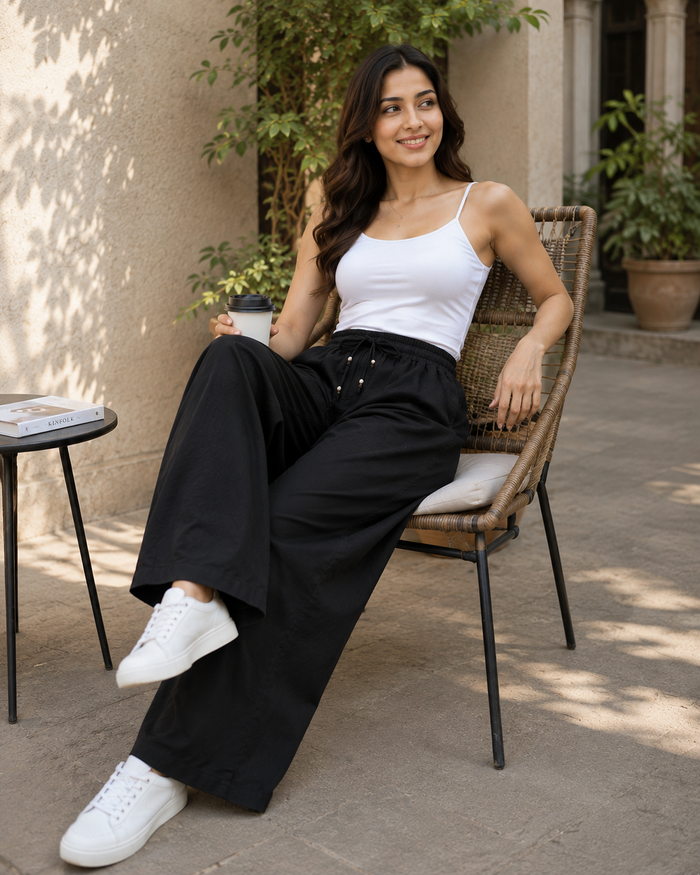 ✨ Everyday Comfort, Effortless Style | Wide-Leg Palazzo Collection ✨BLACK
