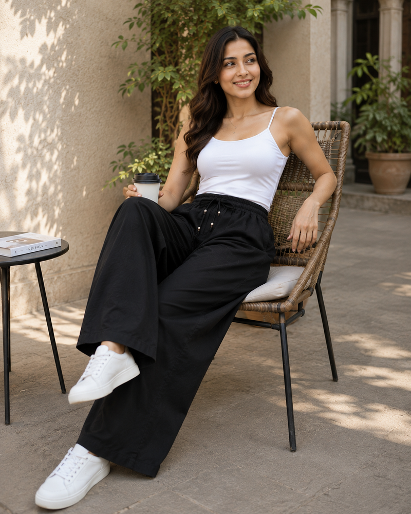 ✨ Everyday Comfort, Effortless Style | Wide-Leg Palazzo Collection ✨BLACK