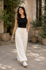 ✨ Everyday Comfort, Effortless Style | Wide-Leg Palazzo Collection ✨CREAM WHITE