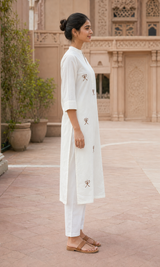 White Embroidered Co-ord Set | 01