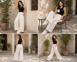 ✨ Everyday Comfort, Effortless Style | Wide-Leg Palazzo Collection ✨CREAM WHITE
