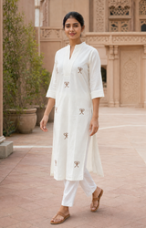 White Embroidered Co-ord Set | 01