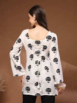 Elegant Botanical Kurti