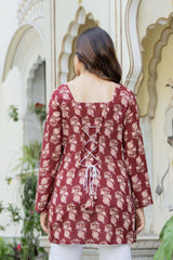 Elegant Floral Cotton Kurti