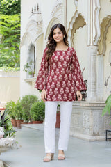 Elegant Floral Cotton Kurti