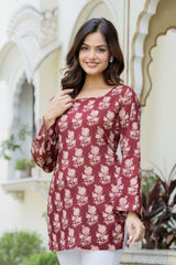 Elegant Floral Cotton Kurti