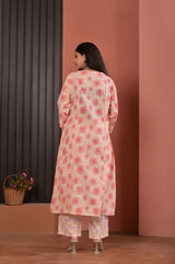Floral Printed Anarkali Kurta Set with Dupatta