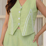 Sage Green Embroidered Co-Ord Set