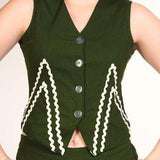 Olive Green Embroidered Co-Ord Set