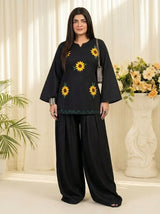 🌻 Sunflower Embroidery Farsi Set 🌻Black