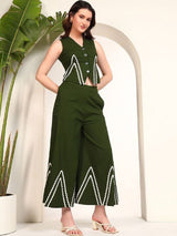ZICK ZACK CO_ORD SET WHOLESALE GREEN