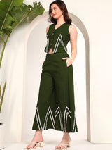 ZICK ZACK CO_ORD SET WHOLESALE GREEN