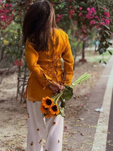 Mustard Printed Farsi Suit