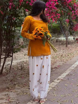 Mustard Printed Farsi Suit