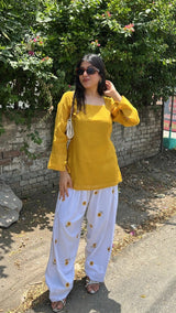 Mustard Printed 2-Piece Kurta Set | 27
